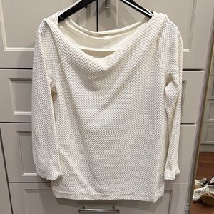 COS White Textured Long Sleeve Top
